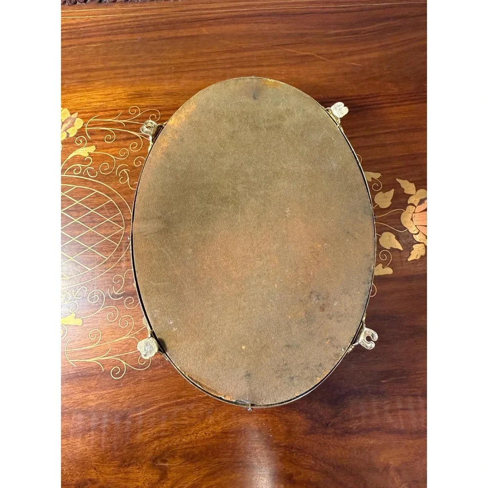 Vintage Gold Ormolu Lipstick Holder - Mirrored Vanity Tray